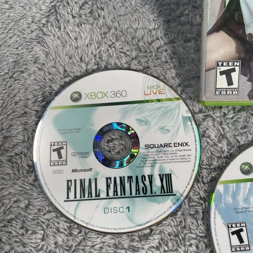 Final Fantasy XIII (Microsoft Xbox 360, 2010) Disks 1, 2, And 3 Tested Working